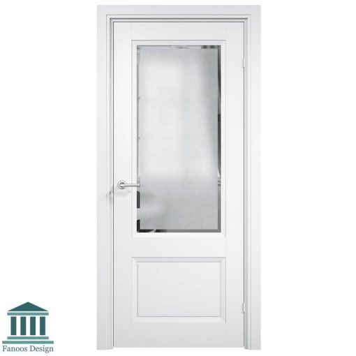 درب اتاق خواب MDF دو قاب شیشه خور انگلیسی کد 30779