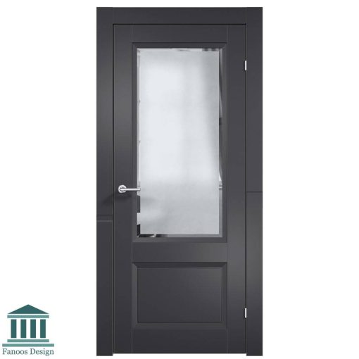 درب اتاق خواب MDF دو قاب شیشه خور انگلیسی کد 30779