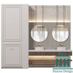 روشویی کابینتی و طراحی سرویس بهداشتی نئوکلاسیک کد 30333