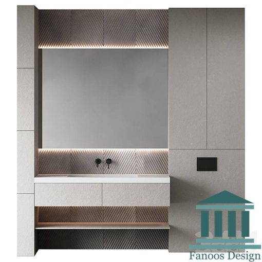 روشویی کابینتی و طراحی سرویس بهداشتی لاکچری کد 30335