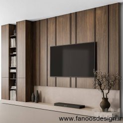 میز تلوزیون دیواری روکش گردو کلاسیک کد 31065