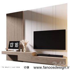 میز تلوزیون دیواری ام دی اف و ترموود ترکیبی کد 31057