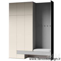 +50 نمونه ترند جاکفشی و جالباسی شیک جلو در ورودی 4 جالباسی و جاکفشی دیواری کد30188