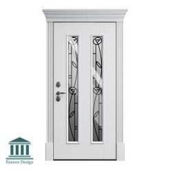 درب لابی کلاسیک چوبی شیشه خور کد 30944