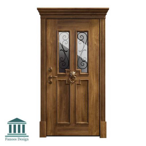 درب اتاق کلاسیک چوبی شیشه خور کد 30951 - Image 8