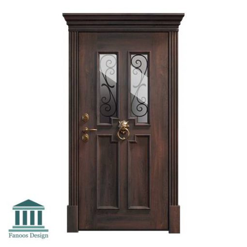 درب اتاق کلاسیک چوبی شیشه خور کد 30951 - Image 10