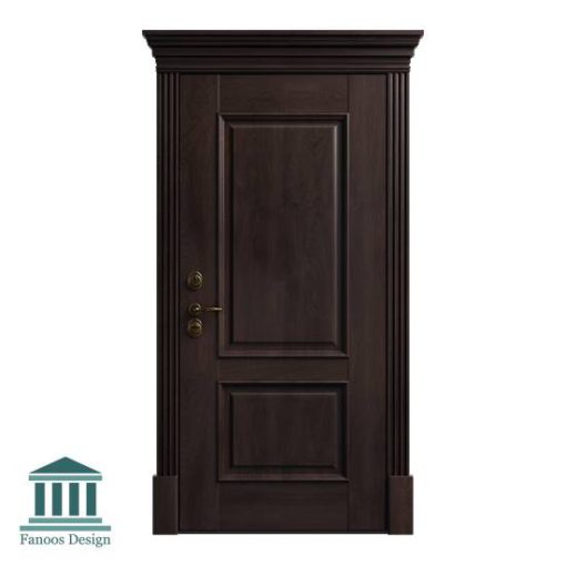 درب اتاق خواب کلاسیک دو قاب چوبی کد 30956 - Image 6