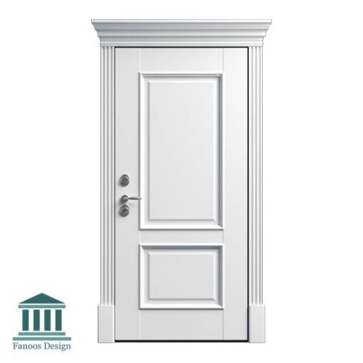 درب اتاق خواب کلاسیک دو قاب چوبی کد 30956 - Image 5
