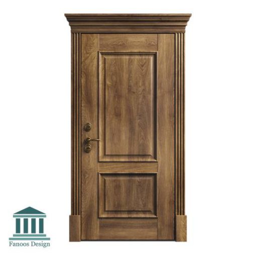 درب اتاق خواب کلاسیک دو قاب چوبی کد 30956 - Image 2