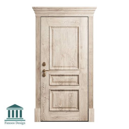 درب اتاق خواب نئو کلاسیک سه قاب چوبی کد 30955 - Image 3