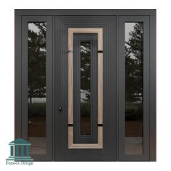 درب چوبی لابی شیشه خور مدرن کد 30964 40 873 | فانوس دیزاین تولید کننده انواع درب اتاق ، ضد سرقت، درب ورودی و ضد آل