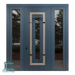 درب چوبی لابی شیشه خور مدرن کد 30964 41 874 | فانوس دیزاین تولید کننده انواع درب اتاق ، ضد سرقت، درب ورودی و ضد آل