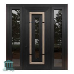 درب چوبی لابی شیشه خور مدرن کد 30964 42 875 | فانوس دیزاین تولید کننده انواع درب اتاق ، ضد سرقت، درب ورودی و ضد آل