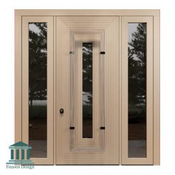 درب چوبی لابی شیشه خور مدرن کد 30964 43 876 | فانوس دیزاین تولید کننده انواع درب اتاق ، ضد سرقت، درب ورودی و ضد آل