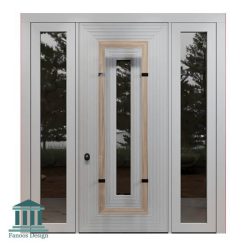 درب چوبی لابی شیشه خور مدرن کد 30964 38 877 | فانوس دیزاین تولید کننده انواع درب اتاق ، ضد سرقت، درب ورودی و ضد آل