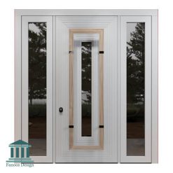 درب چوبی لابی شیشه خور مدرن کد 30964 37 878 | فانوس دیزاین تولید کننده انواع درب اتاق ، ضد سرقت، درب ورودی و ضد آل