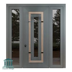 درب چوبی لابی شیشه خور مدرن کد 30964 34 881 | فانوس دیزاین تولید کننده انواع درب اتاق ، ضد سرقت، درب ورودی و ضد آل