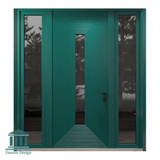 درب چوبی لابی شیشه خور مدرن کد 30964 - Image 11