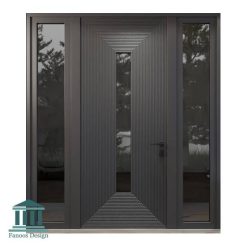درب چوبی لابی شیشه خور مدرن کد 30964 30 885 | فانوس دیزاین تولید کننده انواع درب اتاق ، ضد سرقت، درب ورودی و ضد آل