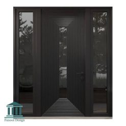 درب چوبی لابی شیشه خور مدرن کد 30964 28 887 | فانوس دیزاین تولید کننده انواع درب اتاق ، ضد سرقت، درب ورودی و ضد آل