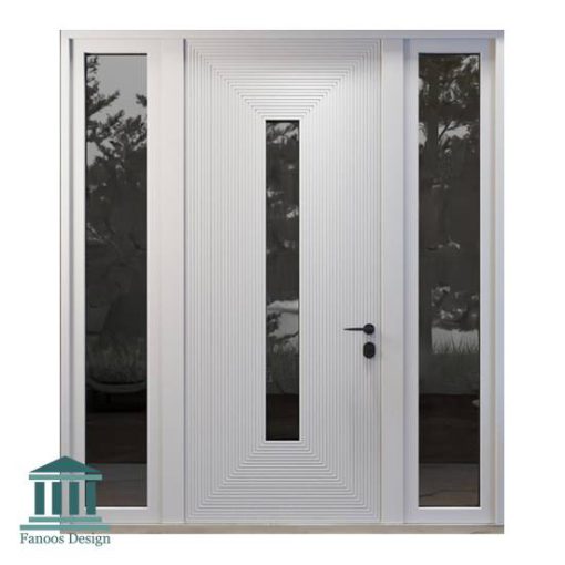درب چوبی لابی شیشه خور مدرن کد 30964 - Image 4