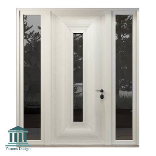 درب چوبی لابی شیشه خور مدرن کد 30964 - Image 6