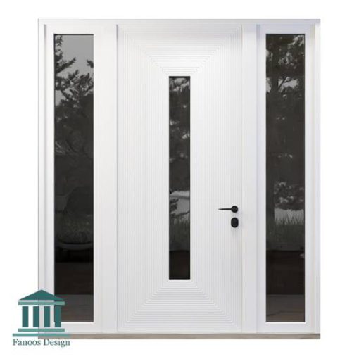 درب چوبی لابی شیشه خور مدرن کد 30964 - Image 3