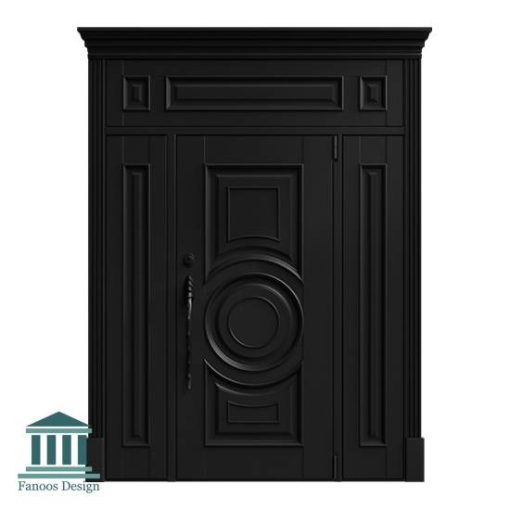 درب ورودی لوکس چوبی کلاسیک روکش چوب کد 30962 - Image 4