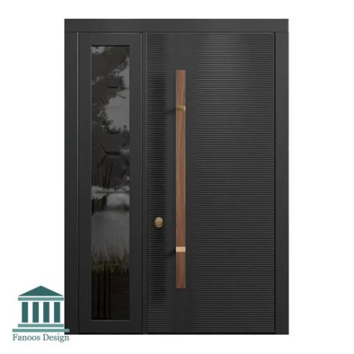 درب چوبی لابی مدرن یک و نیم لنگه کد 30960  - Image 6