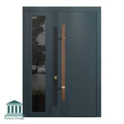 درب چوبی لابی مدرن یک و نیم لنگه کد 30960 18 907 | فانوس دیزاین تولید کننده انواع درب اتاق ، ضد سرقت، درب ورودی و ضد آل