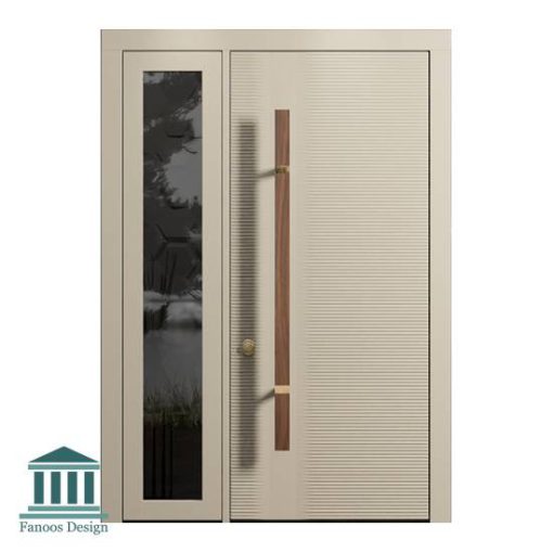 درب چوبی لابی مدرن یک و نیم لنگه کد 30960  - Image 8
