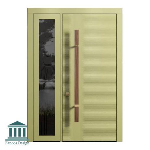 درب چوبی لابی مدرن یک و نیم لنگه کد 30960  - Image 9