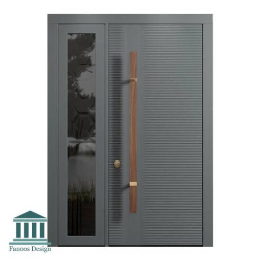 درب چوبی لابی مدرن یک و نیم لنگه کد 30960  - Image 10