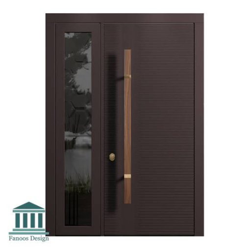 درب چوبی لابی مدرن یک و نیم لنگه کد 30960  - Image 11
