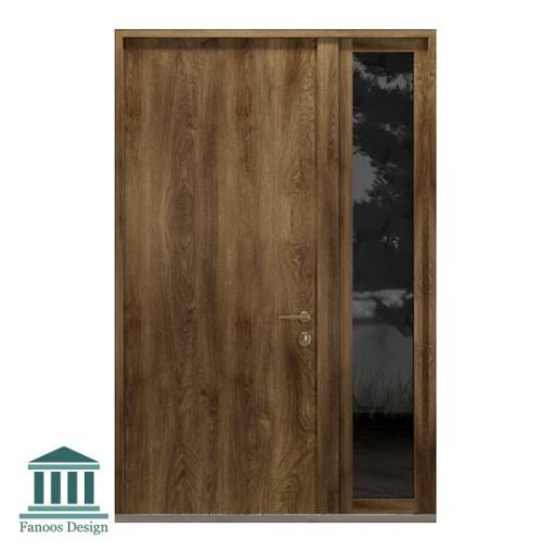 درب چوبی لابی کلاسیک روکش گردو یک و نیم لنگه کد 30961 - Image 6