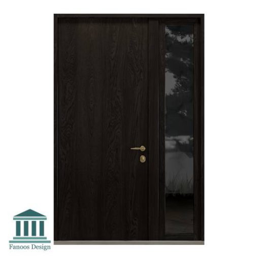 درب چوبی لابی کلاسیک روکش گردو یک و نیم لنگه کد 30961 - Image 7