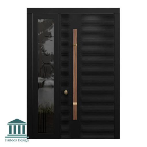 درب چوبی لابی مدرن یک و نیم لنگه کد 30960  - Image 3