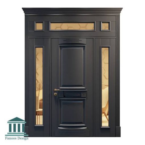 درب چوبی لابی کلاسیک سه لنگه کد 30959 - Image 18