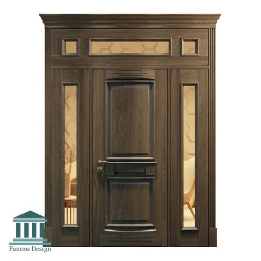 درب چوبی لابی کلاسیک سه لنگه کد 30959 - Image 17