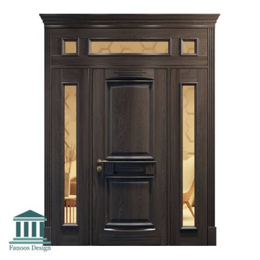 درب چوبی لابی کلاسیک سه لنگه کد 30959 - Image 10