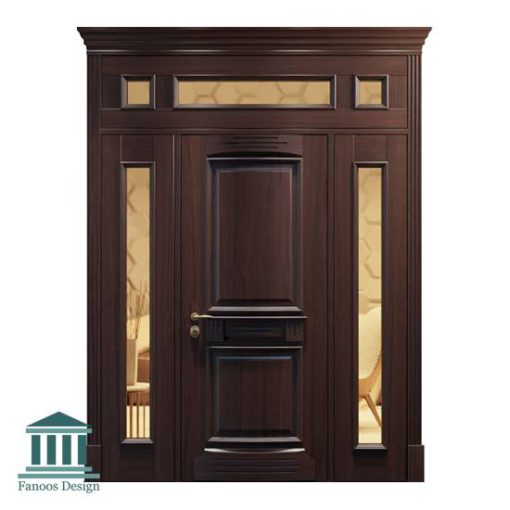 درب چوبی لابی کلاسیک سه لنگه کد 30959 - Image 12