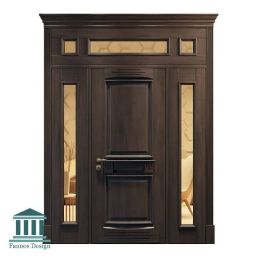 درب چوبی لابی کلاسیک سه لنگه کد 30959 - Image 13