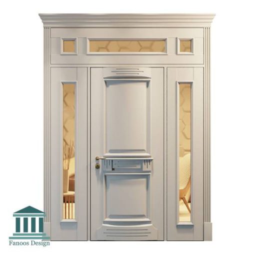 درب چوبی لابی کلاسیک سه لنگه کد 30959 - Image 14