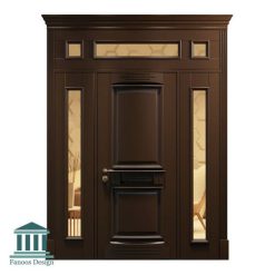 درب ورودی طرح کلاسیک اروپایی با رنگ پوششی کد 30959 21 درب چوبی لابی کلاسیک سه لنگه کد 30959