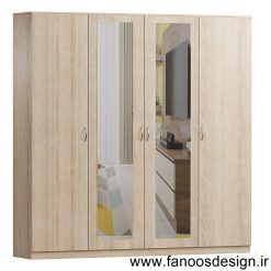 کمد دیواری ام دی اف روکش چوب کد 0116 3 کمد دیواری ام دی اف کد 0116