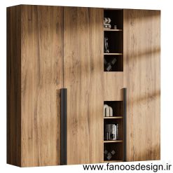 کمد دیواری روکش چوب کد 019 3 کمد دیواری روکش چوب کد 019