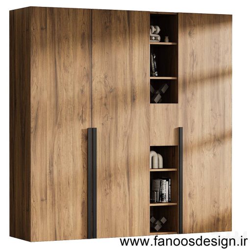 کمد دیواری روکش چوب کد 019