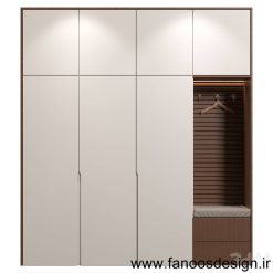 کمد دیواری روکش چوب کد 31019