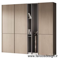 کمد دیواری روکش چوب کد 31018