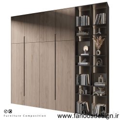 کمد دیواری روکش چوب ام دی اف ساده کد 078 3 کمد دیواری ام دی اف ساده کد 078